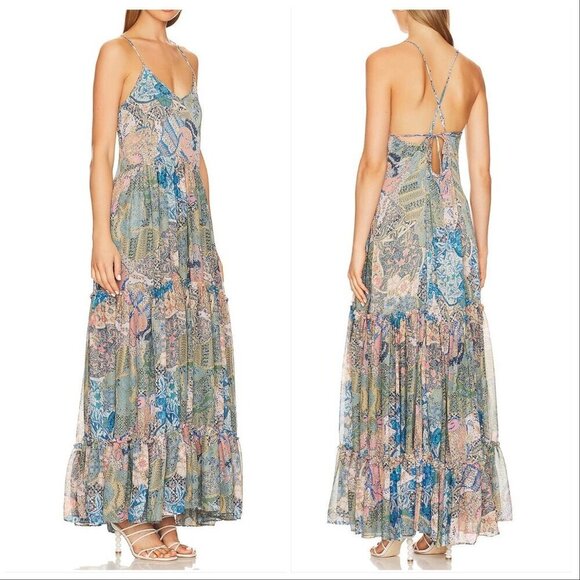 Misa Kali Dress In Blue Print, Maxi dress, Size XS, New, with tag - Picture 2 of 16